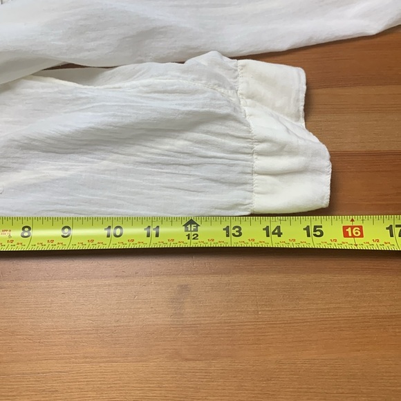 Devoted Sheer Ivory Tunic, Lightweight, Airy, 100% cotton, w Roll Up Sleeves - Picture 7 of 8